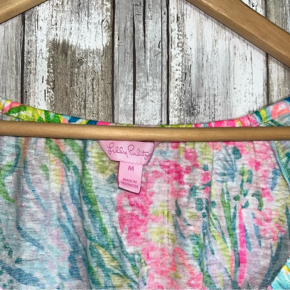Lilly Pulitzer Getaway Coverup Dress in Fan Sea Pants 100% Linen - Picture 6 of 6